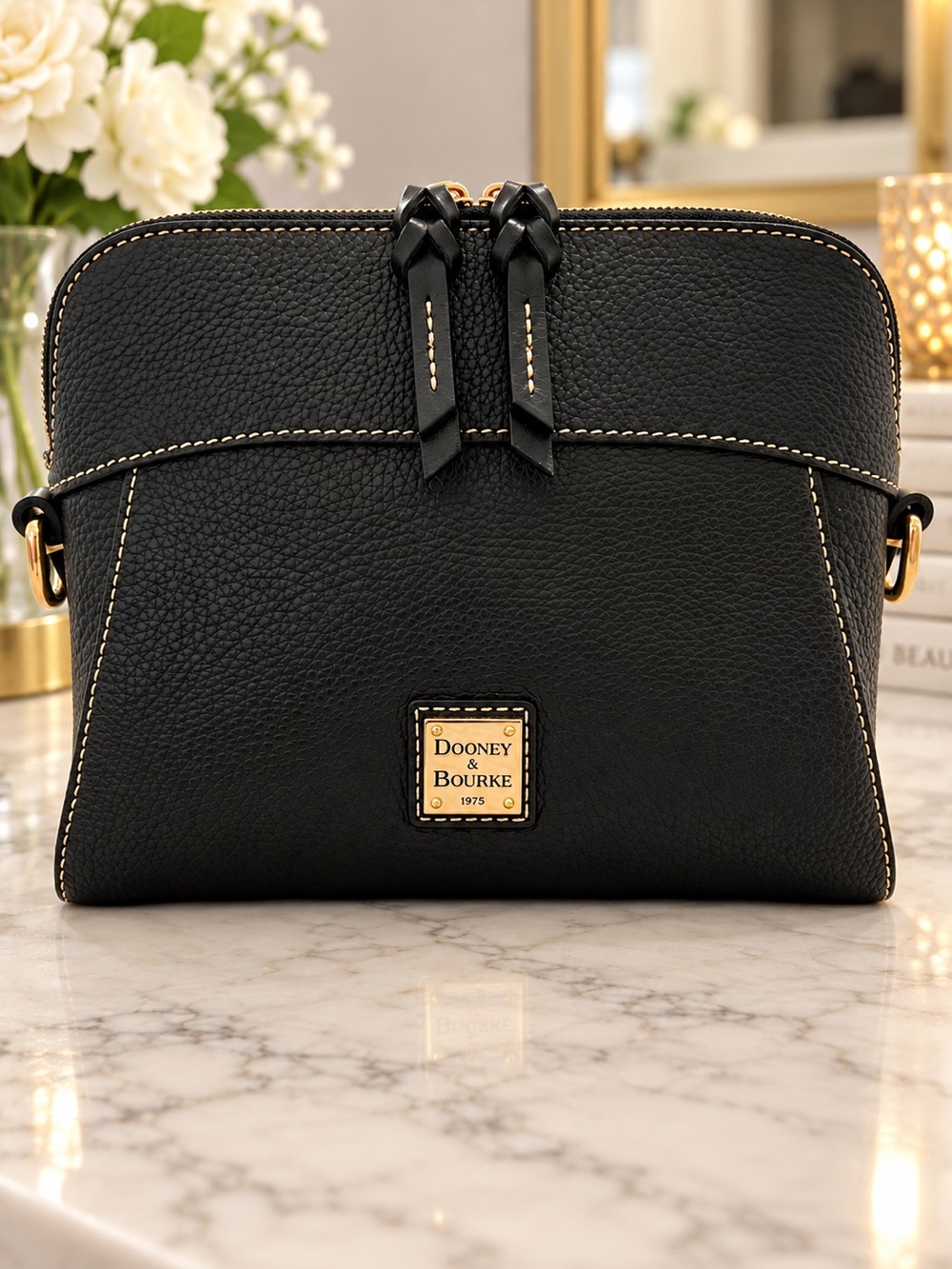 NWOT, Dooney & Bourke Black Pebbled Leather Cameron Crossbody & Matching Wallet - Picture 5 of 14